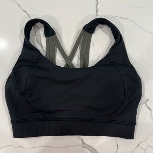 Lululemon Sports Bra - Size 4 - Dark Green with lighter green back straps.